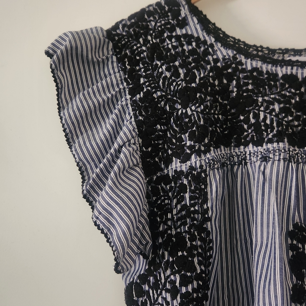 Margarita Mercantile Sara Top Midnight Blue Embroidery Small - Picture 5 of 14